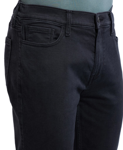 Super Combed Cotton Rich Elastane Stretch Slim Fit Leisure Jeans With 5 Pocket Styling - Black Stone-7