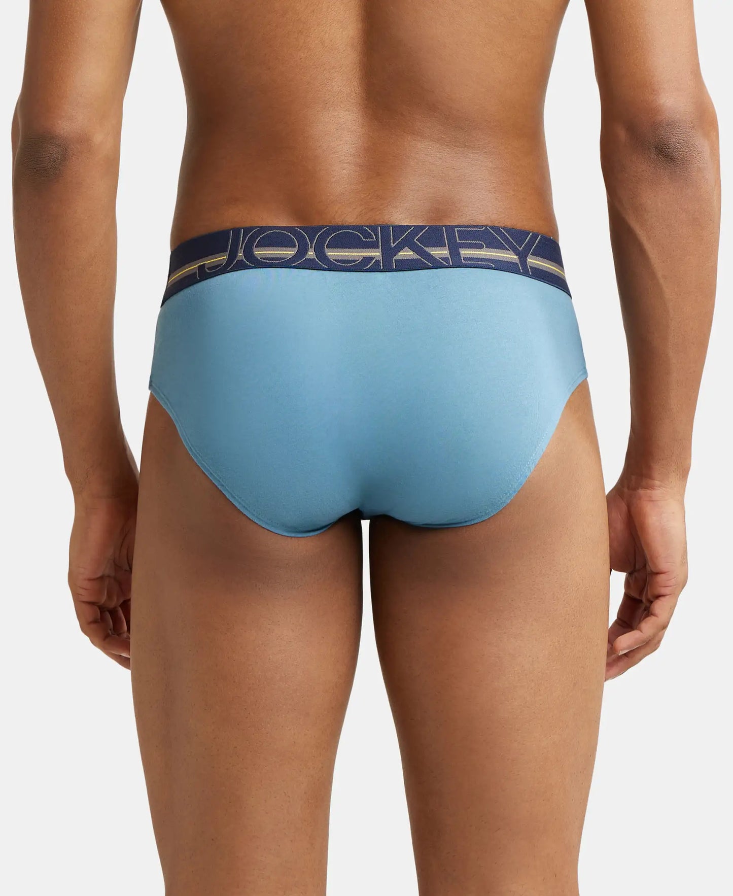 Super Combed Cotton Solid Brief with Ultrasoft Waistband - Aegean Blue-4