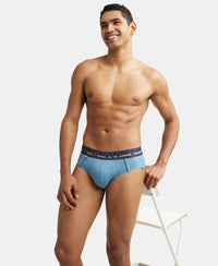 Super Combed Cotton Solid Brief with Ultrasoft Waistband - Aegean Blue-7