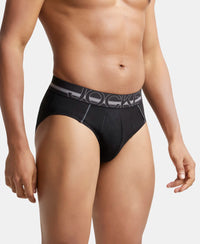 Super Combed Cotton Solid Brief with Ultrasoft Waistband - Black-2
