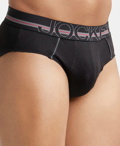 Super Combed Cotton Solid Brief with Ultrasoft Waistband - Black (Pack of 2)