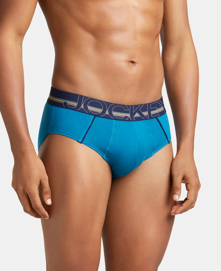 Super Combed Cotton Solid Brief with Ultrasoft Waistband - Celestial-2