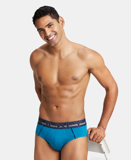 Super Combed Cotton Solid Brief with Ultrasoft Waistband - Celestial-5
