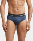 Super Combed Cotton Solid Brief with Ultrasoft Waistband - Graphite-1