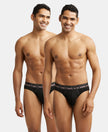 Super Combed Cotton Rib Solid Brief with Ultrasoft Waistband - Black-1