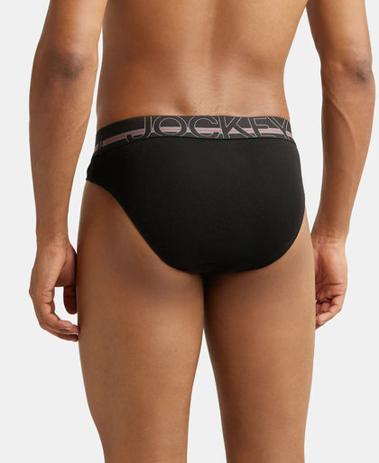 Super Combed Cotton Rib Solid Brief with Ultrasoft Waistband - Black-4