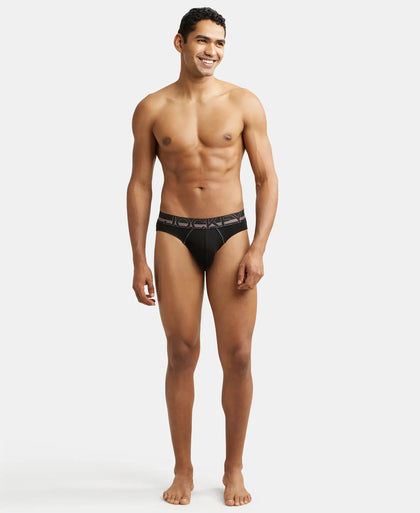 Super Combed Cotton Rib Solid Brief with Ultrasoft Waistband - Black-5