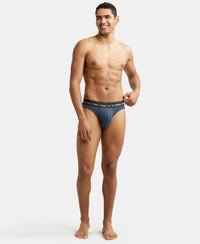 Super Combed Cotton Rib Solid Brief with Ultrasoft Waistband - Graphite-4