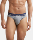 Super Combed Cotton Rib Solid Brief with Ultrasoft Waistband - Mid Grey Melange-1
