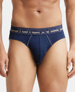 Super Combed Cotton Rib Solid Brief with Ultrasoft Waistband - Navy-1