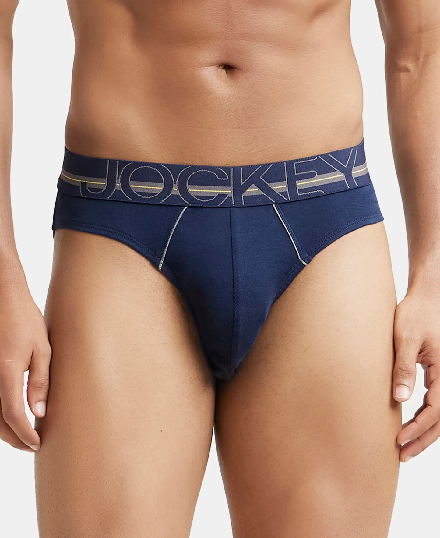 Super Combed Cotton Rib Solid Brief with Ultrasoft Waistband - Navy-1