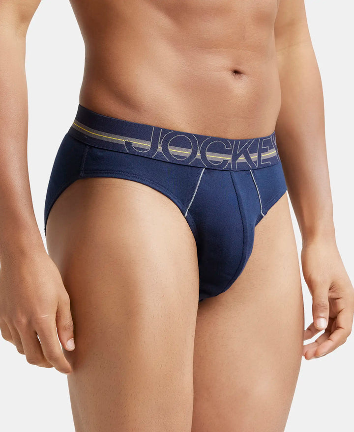 Super Combed Cotton Rib Solid Brief with Ultrasoft Waistband - Navy-2