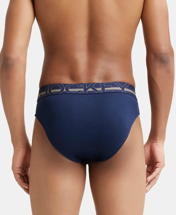 Super Combed Cotton Rib Solid Brief with Ultrasoft Waistband - Navy-3