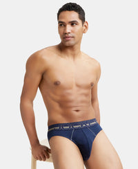 Super Combed Cotton Rib Solid Brief with Ultrasoft Waistband - Navy-5