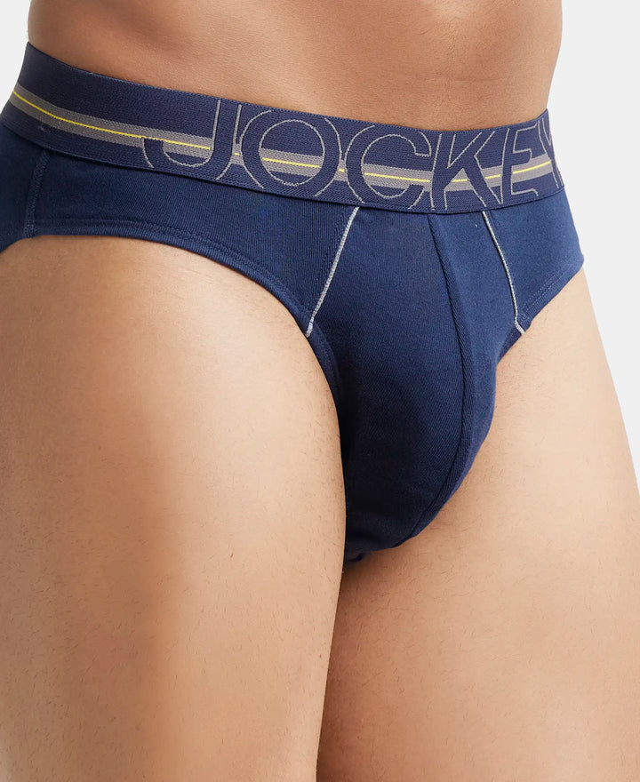 Super Combed Cotton Rib Solid Brief with Ultrasoft Waistband - Navy-6