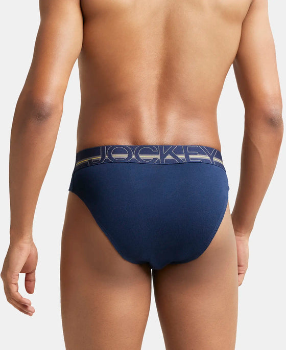 Super Combed Cotton Rib Solid Brief with Ultrasoft Waistband - Navy-4