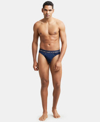 Super Combed Cotton Rib Solid Brief with Ultrasoft Waistband - Navy-5