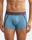 Super Combed Cotton Elastane Solid Trunk with Ultrasoft Waistband - Aegean Blue-1