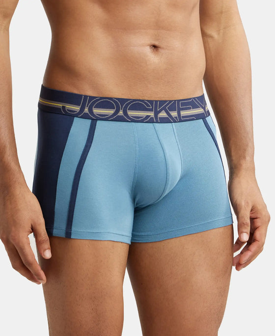 Super Combed Cotton Elastane Solid Trunk with Ultrasoft Waistband - Aegean Blue-2