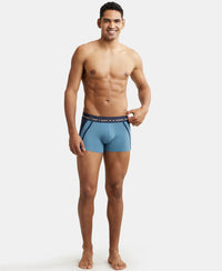 Super Combed Cotton Elastane Solid Trunk with Ultrasoft Waistband - Aegean Blue-4