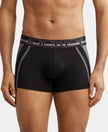 Super Combed Cotton Elastane Solid Trunk with Ultrasoft Waistband - Black-1