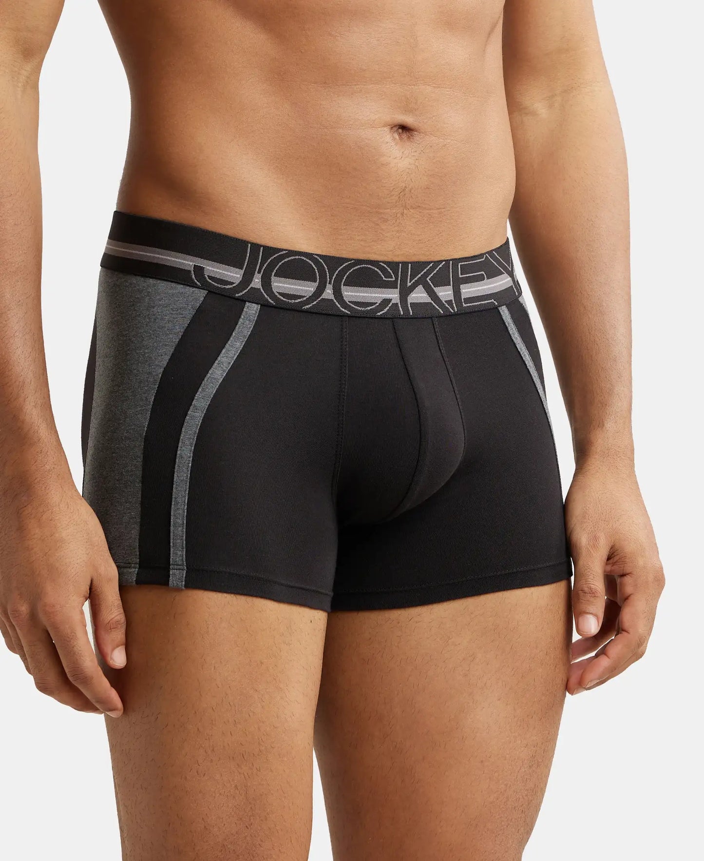 Super Combed Cotton Elastane Solid Trunk with Ultrasoft Waistband - Black-2