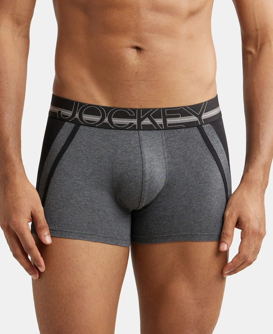 Super Combed Cotton Elastane Solid Trunk with Ultrasoft Waistband - Charcoal Melange-1