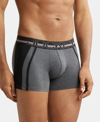 Super Combed Cotton Elastane Solid Trunk with Ultrasoft Waistband - Charcoal Melange-2