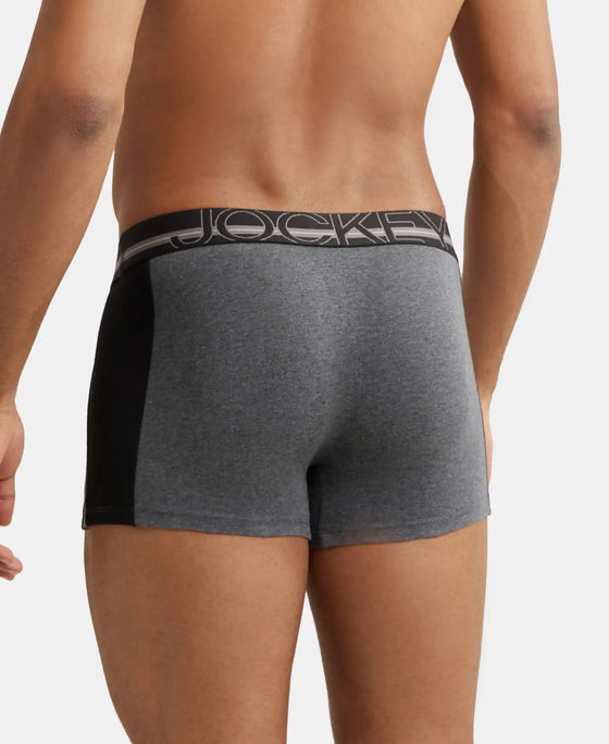 Super Combed Cotton Elastane Solid Trunk with Ultrasoft Waistband - Charcoal Melange-3