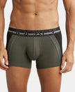Super Combed Cotton Elastane Solid Trunk with Ultrasoft Waistband - Deep Olive-1