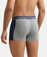 Super Combed Cotton Elastane Solid Trunk with Ultrasoft Waistband - Mid Grey Melange-3