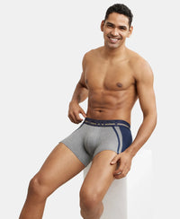 Super Combed Cotton Elastane Solid Trunk with Ultrasoft Waistband - Mid Grey Melange-5