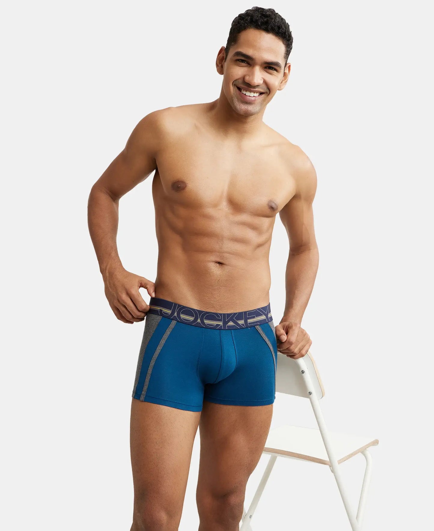 Super Combed Cotton Elastane Solid Trunk with Ultrasoft Waistband - Poseidon-5
