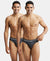 Super Combed Cotton Solid Brief with Ultrasoft Waistband - Black Melange-1