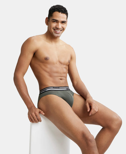 Super Combed Cotton Solid Brief with Ultrasoft Waistband - Deep Olive-6