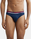 Super Combed Cotton Solid Brief with Ultrasoft Waistband - Navy-1