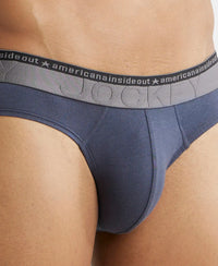 Super Combed Cotton Elastane Solid Brief with Ultrasoft Waistband - Graphite-6
