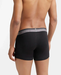 Super Combed Cotton Elastane Solid Trunk with Ultrasoft Waistband - Black-3