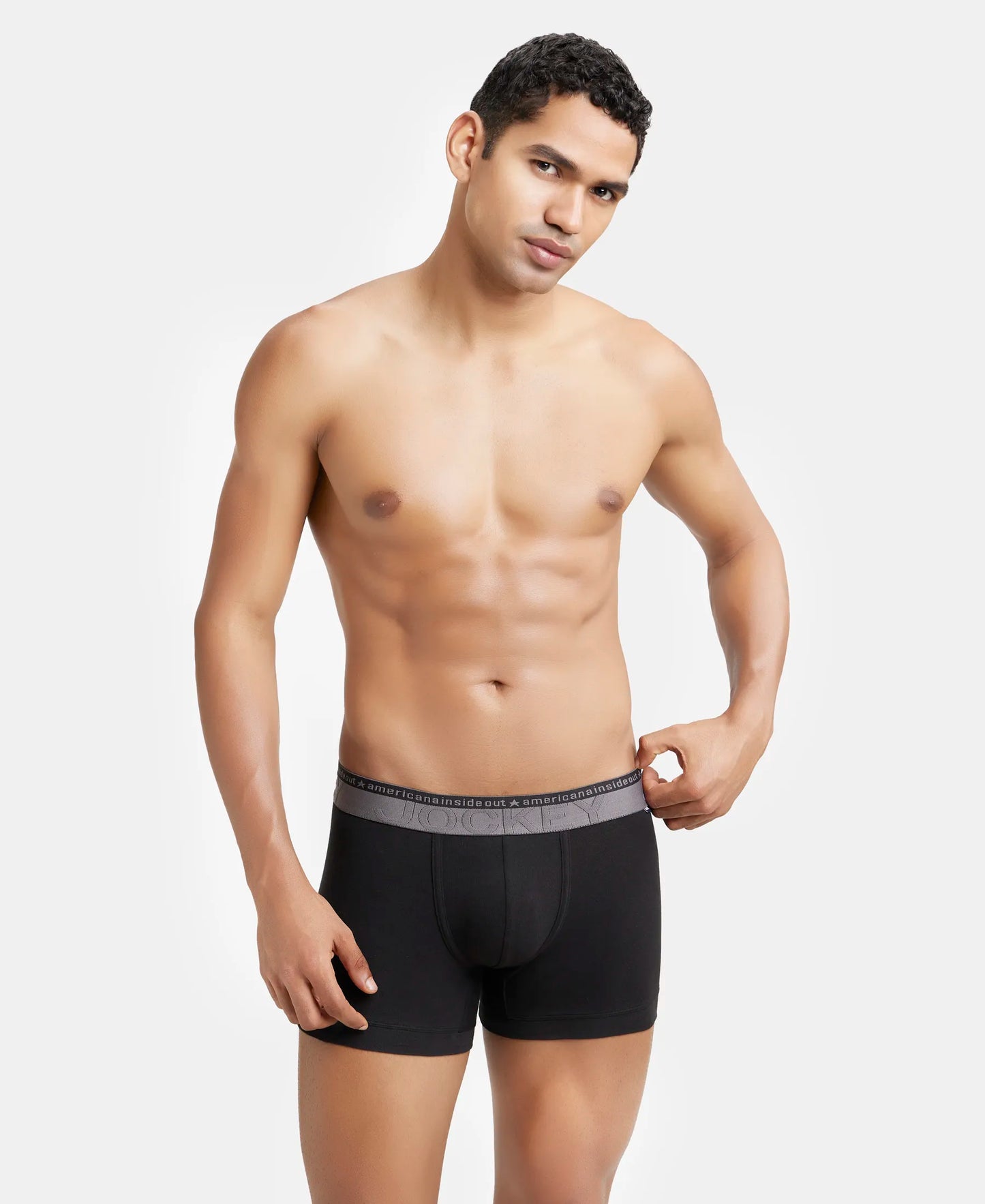 Super Combed Cotton Elastane Solid Trunk with Ultrasoft Waistband - Black-7