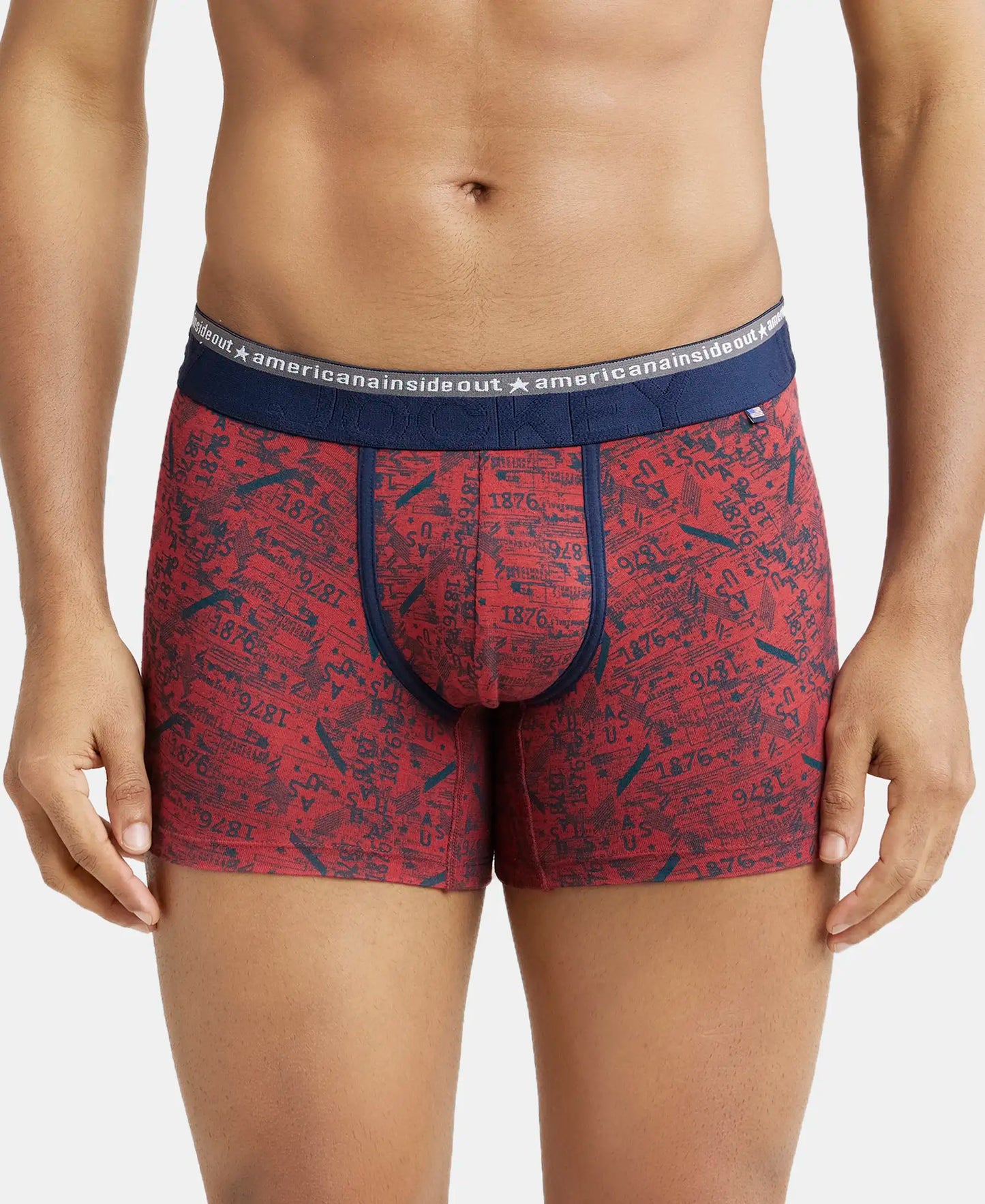 Super Combed Cotton Elastane Printed Trunk with Ultrasoft Waistband - Assorted (Pack of 2)-2