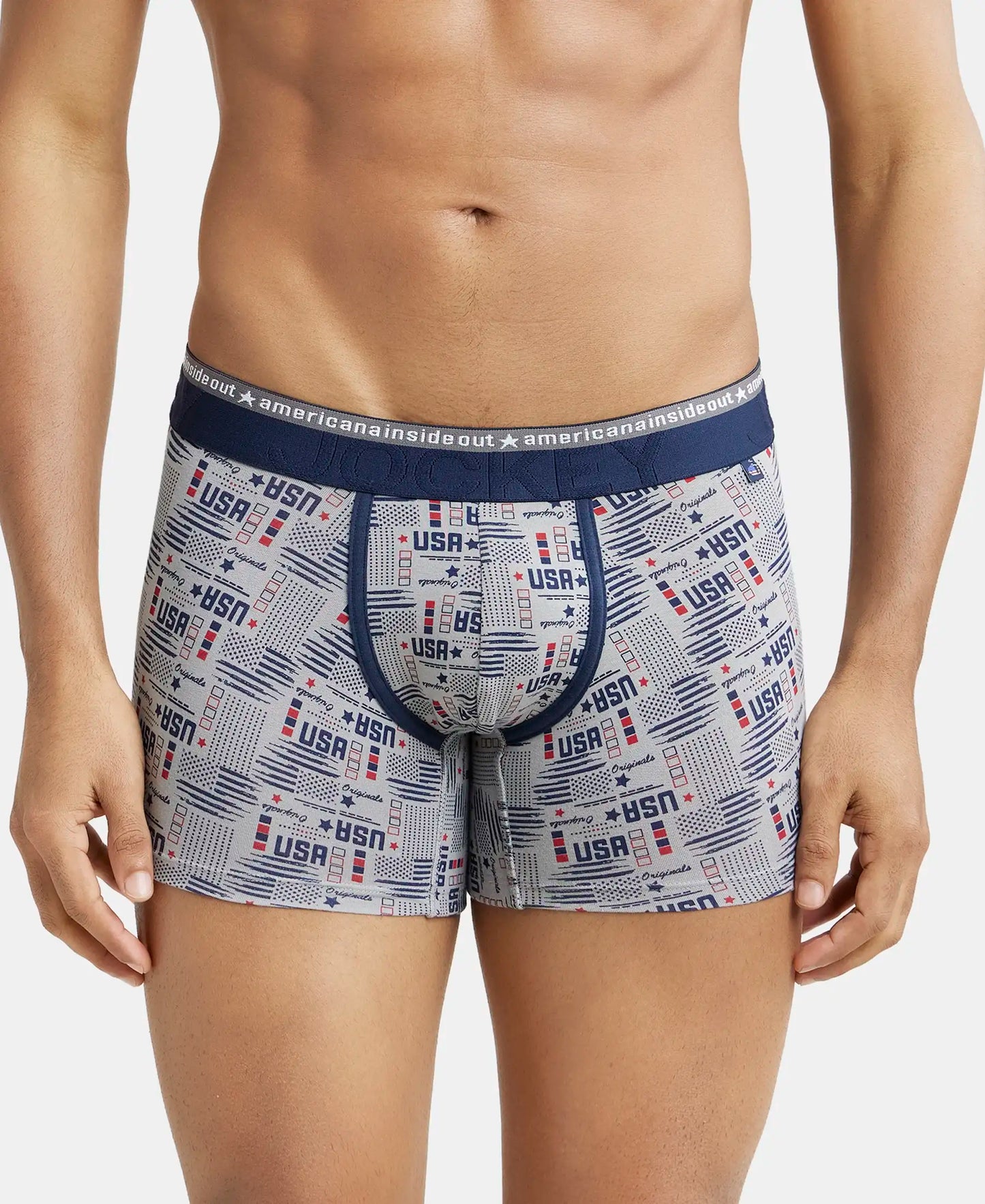 Super Combed Cotton Elastane Printed Trunk with Ultrasoft Waistband - Assorted (Pack of 2)-12