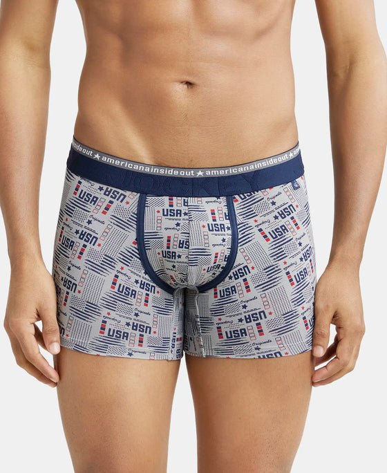 Super Combed Cotton Elastane Printed Trunk with Ultrasoft Waistband - Assorted (Pack of 2)-12
