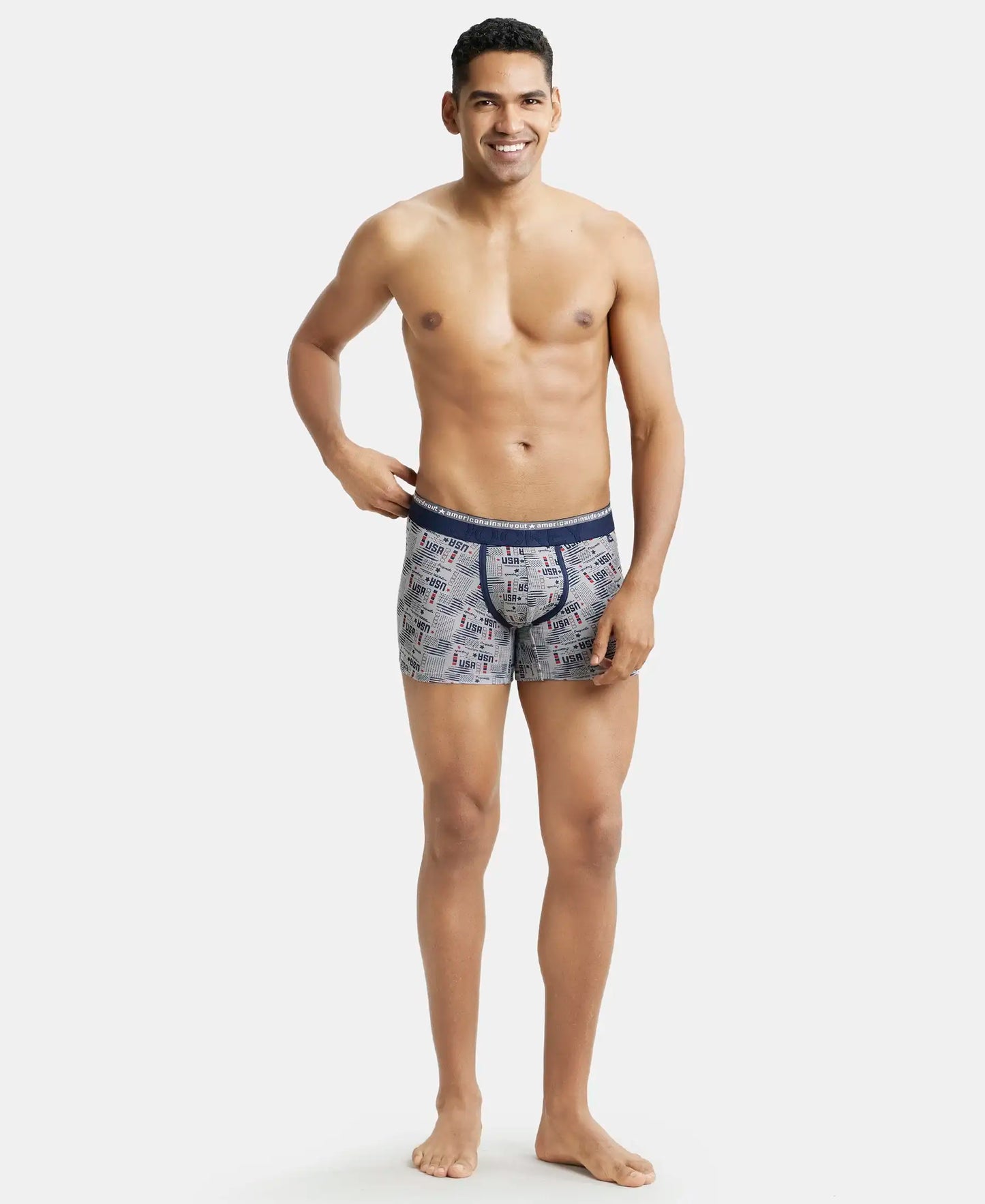 Super Combed Cotton Elastane Printed Trunk with Ultrasoft Waistband - Assorted (Pack of 2)-14