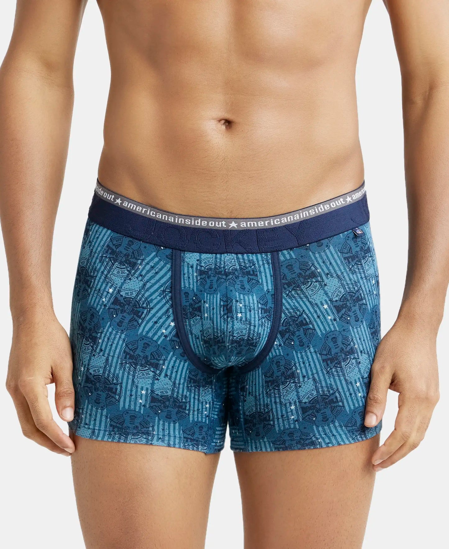 Super Combed Cotton Elastane Printed Trunk with Ultrasoft Waistband - Assorted (Pack of 2)-17