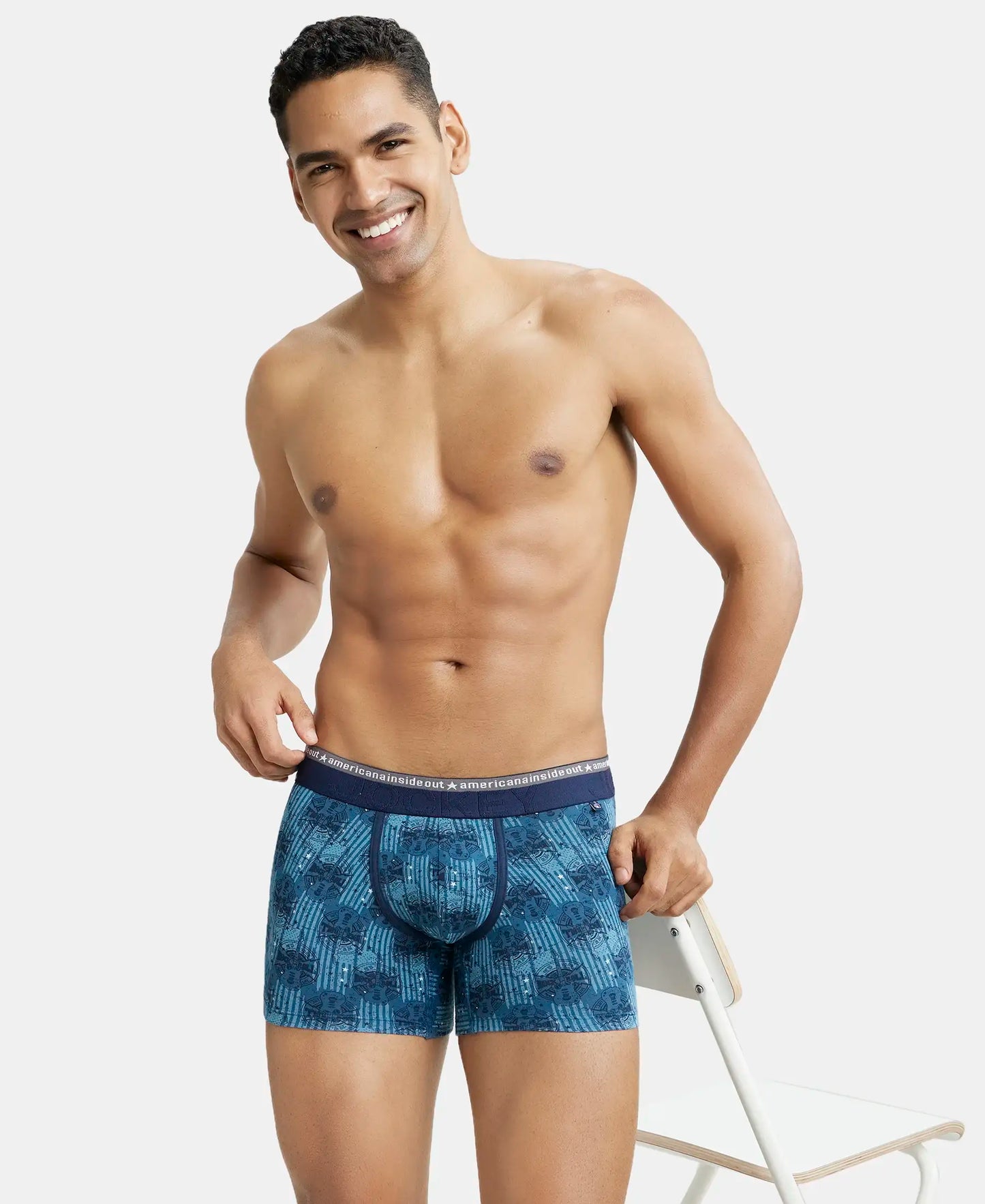 Super Combed Cotton Elastane Printed Trunk with Ultrasoft Waistband - Assorted (Pack of 2)-20