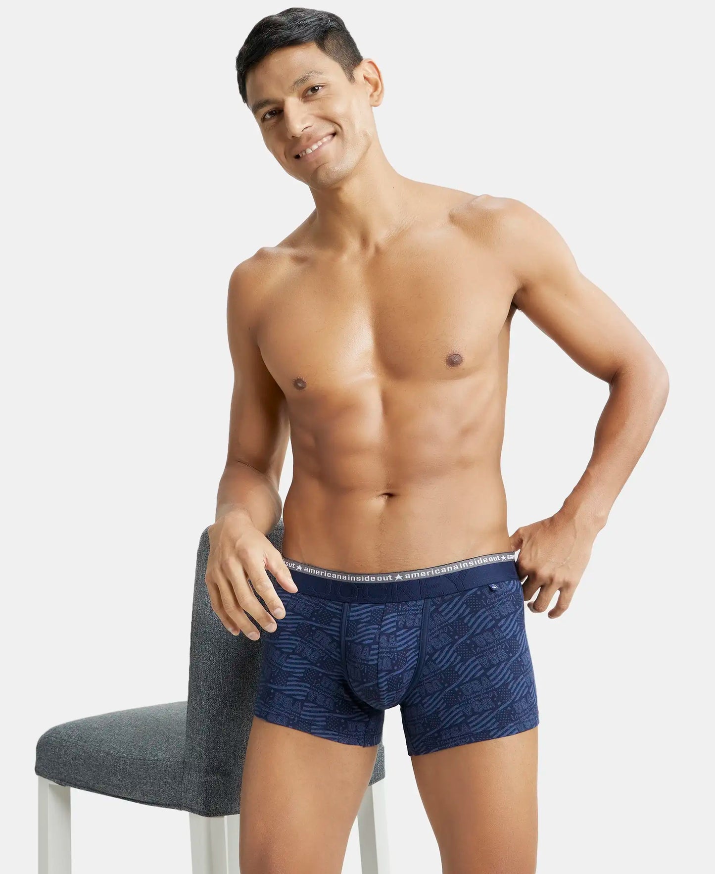 Super Combed Cotton Elastane Printed Trunk with Ultrasoft Waistband - Assorted (Pack of 2)-10