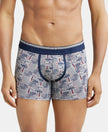 Super Combed Cotton Elastane Printed Trunk with Ultrasoft Waistband - Nickle-1