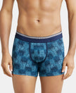 Super Combed Cotton Elastane Printed Trunk with Ultrasoft Waistband - Seaport Teal-1