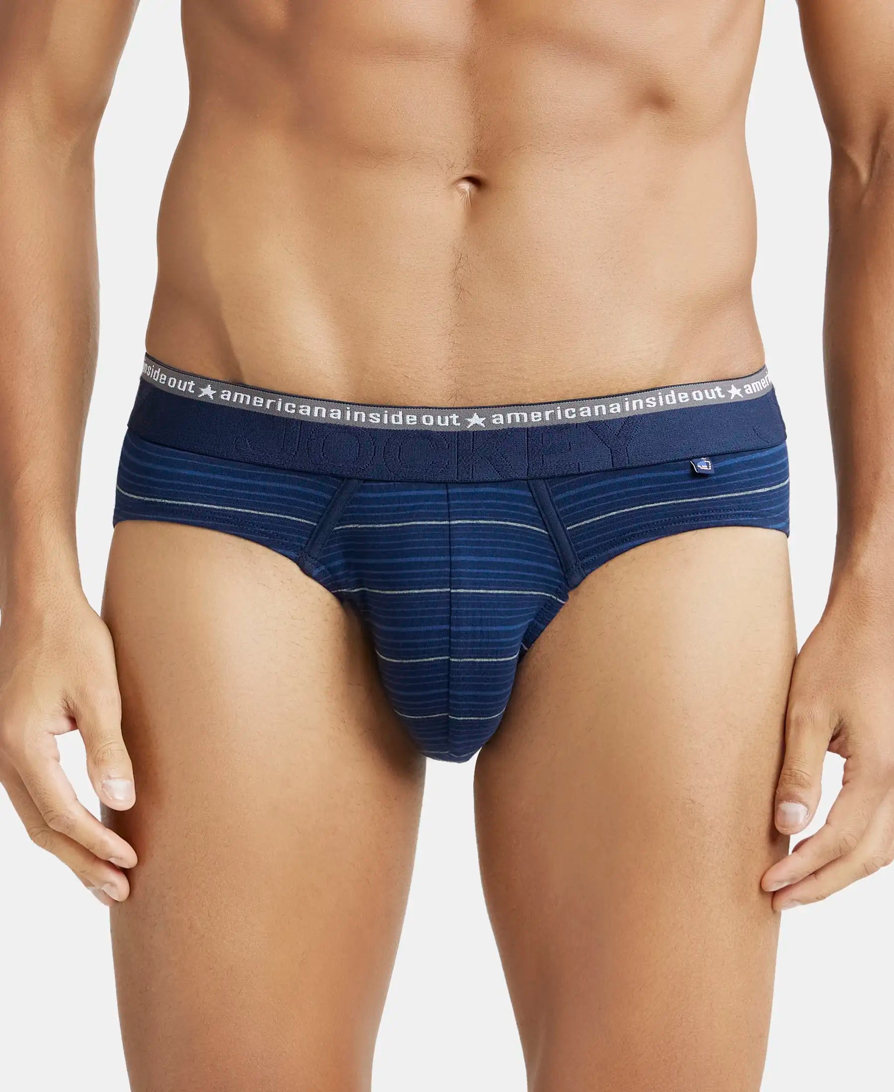 Buy jockey Men's Super Combed Cotton Elastane Stretch Stripe Brief with  Ultrasoft Waistband - Celestial(pack of 1) Online at Best Prices in India -  JioMart.