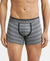 Super Combed Cotton Elastane Stripe Trunk with Ultrasoft Waistband - Mid Grey Melange-1